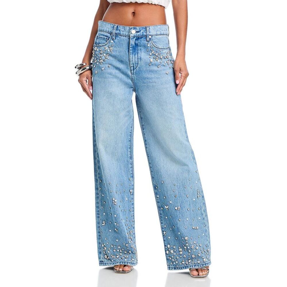 [BLANKNYC] Womens Blue Cotton High Rise Denim Wide Leg Jeans NWOT